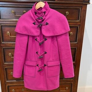 Ted Baker Fuchsia Cape Coat with Toggle Closure